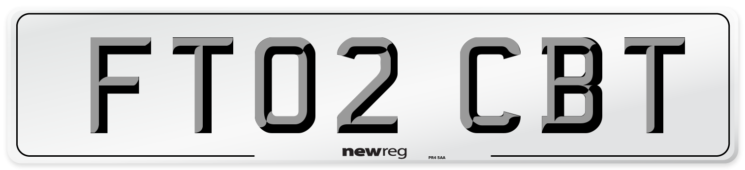 FT02 CBT Number Plate from New Reg